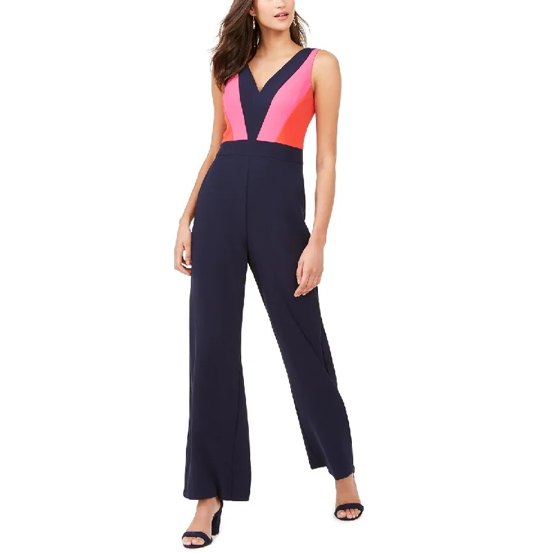 Vince Camuto Women's Colorblocked Jumpsuit Blue Size 10 Stylish Women's Neon