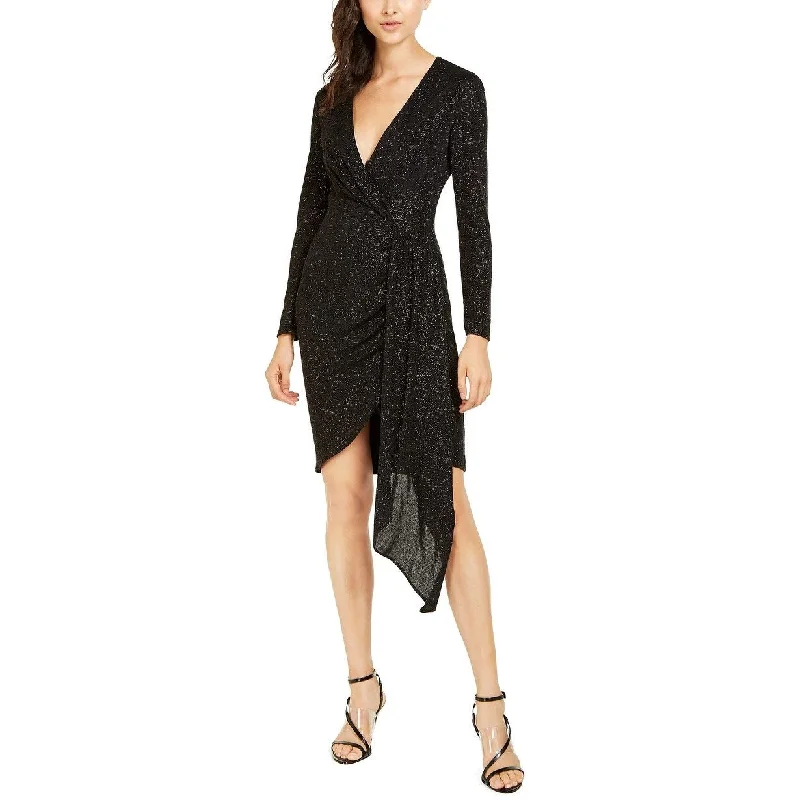 Vince Camuto Women's Faux-Wrap Glitter Dress Black Size 14 Earthy Women's Hemp - based