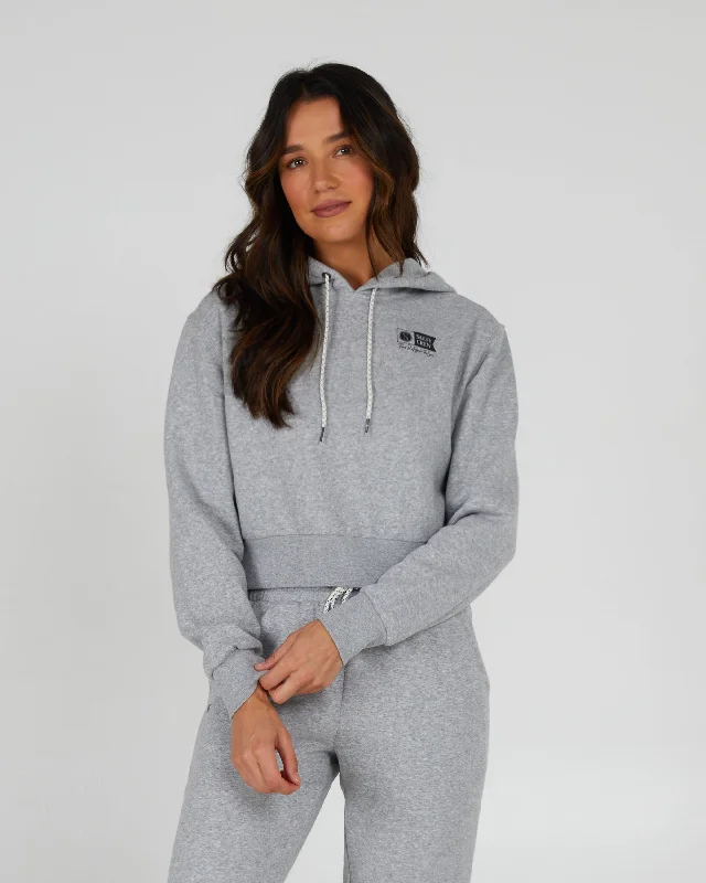 Alpha Crop Hoody - Athletic Heather Stylish Women's Tropical 