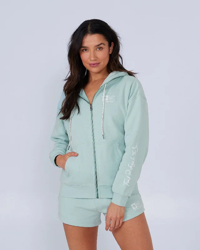 Alpha Zip Hoody - Jade Luxurious Women's High -  end