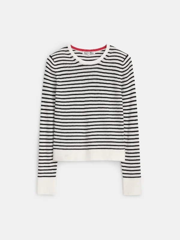 Ava Striped Sweater Tee Casual Women's Japanese 