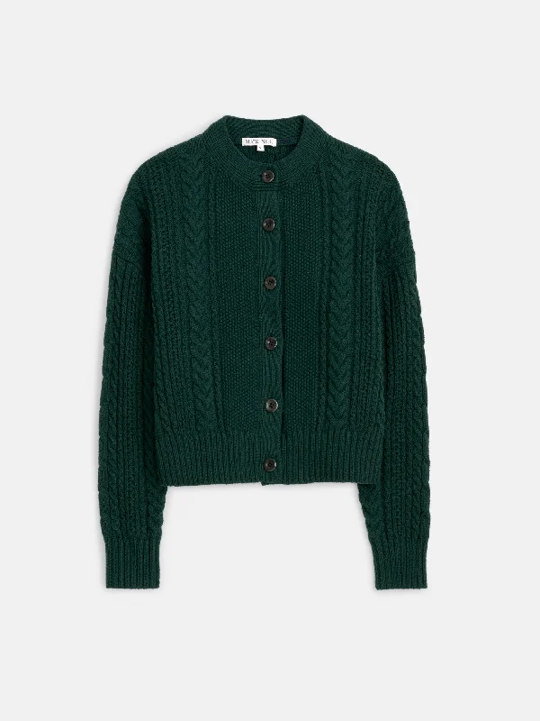 Cable Knit Nico Chunky Cardigan Sporty Women's Athleisure 