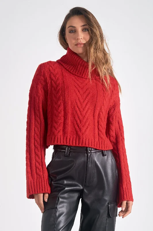 Mallory Cable Knit Turtleneck Dynamic Women's Moto