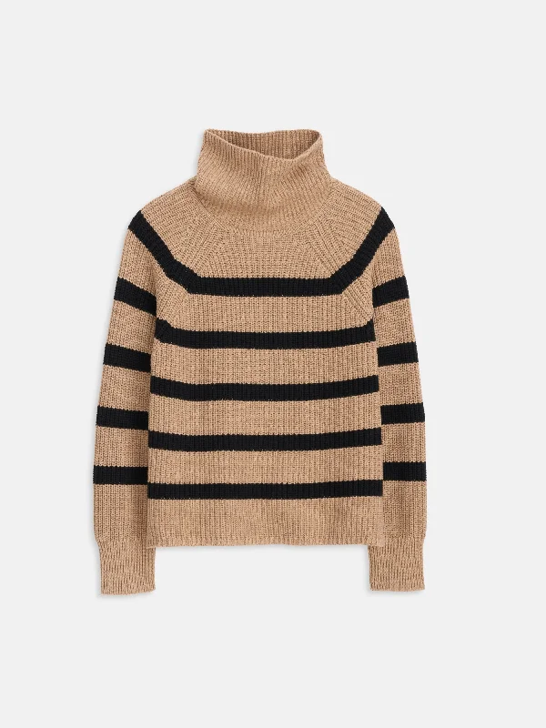 Chelsea Striped Turtleneck In Cotton Cashmere Cool Women's Skate