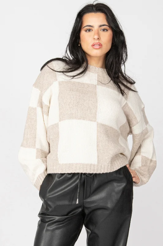 Ciara Checkered Sweater Elegant Women's 