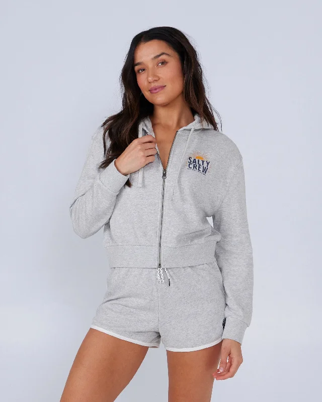 Cruisin Crop Zip Hoody - Athletic Heather Scandinavian