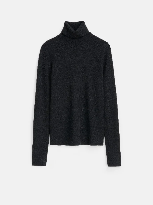 Emmaline Turtleneck in Merino Wool Polished Women's Silk