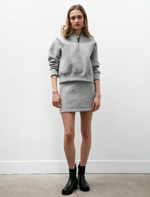Alpaca Double Knit Half Zip Grey European