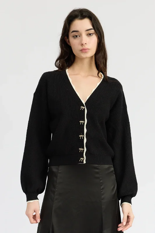 Evangeline Cardigan Dapper Women's Bow - adorned
