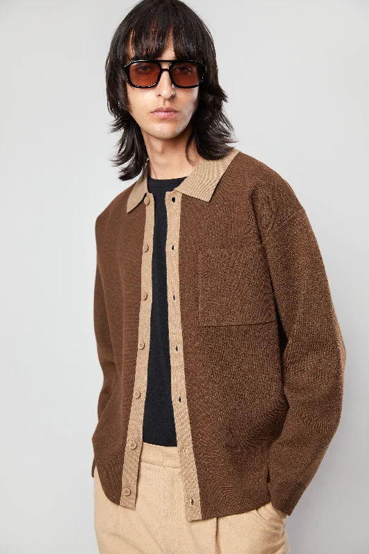 FRONT POCKET COLLARED CARDIGAN Country