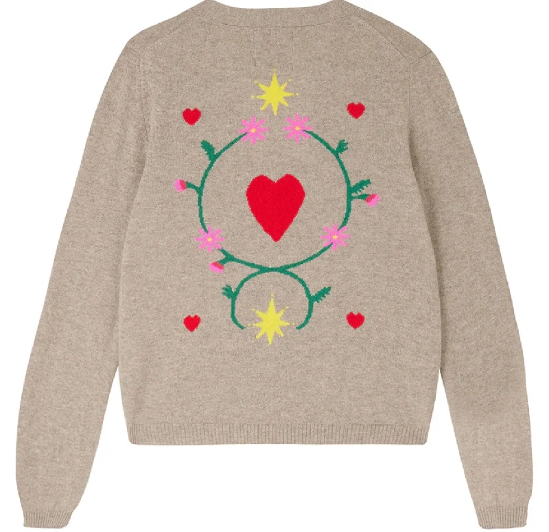 JUMPER 1234~ Folklore cashmere cardigan Cozy Women's Sherpa - lined
