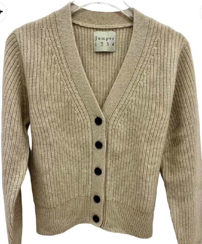 JUMPER~ Heavy rib cardigan Earthy Women's Hemp - based