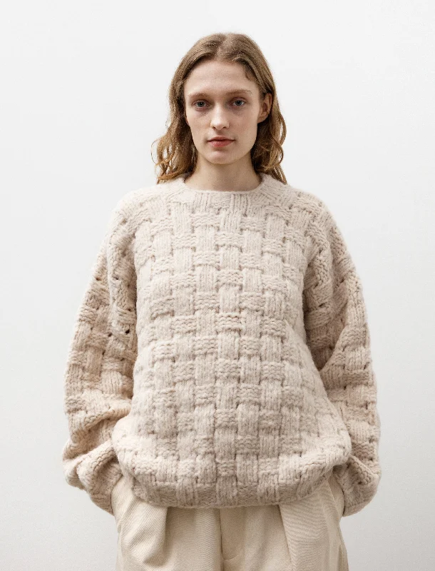Handknit Interlace Pullover Alabaster Australian Beach