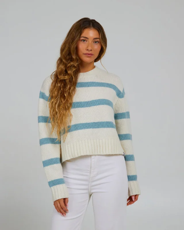 Lighthouse Crew - Off White/Cloud Blue Hip Women's Retro