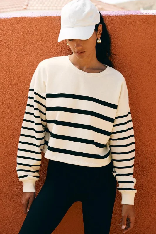 Line Up Stripe Sweatshirt Relaxed Women's 