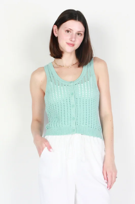 Lisa Pointelle Tank Stylish Women's Tropical 