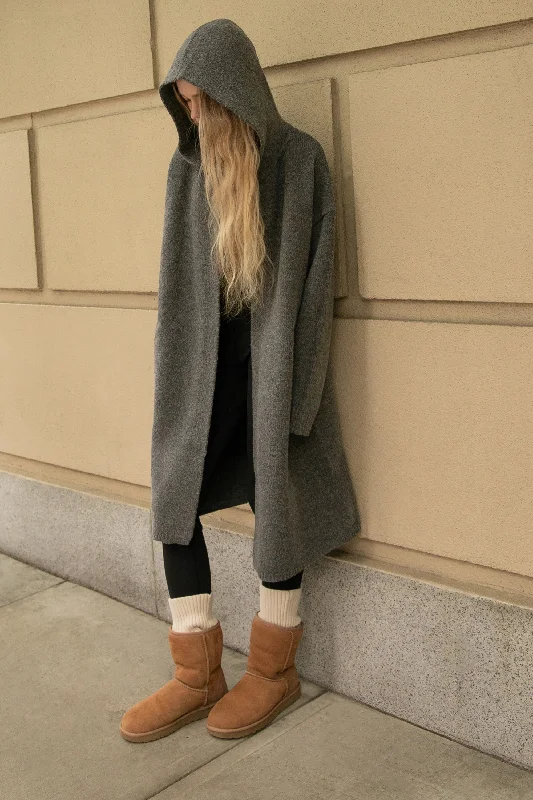 LONG CARDIGAN WITH HOODIE Relaxed Women's 