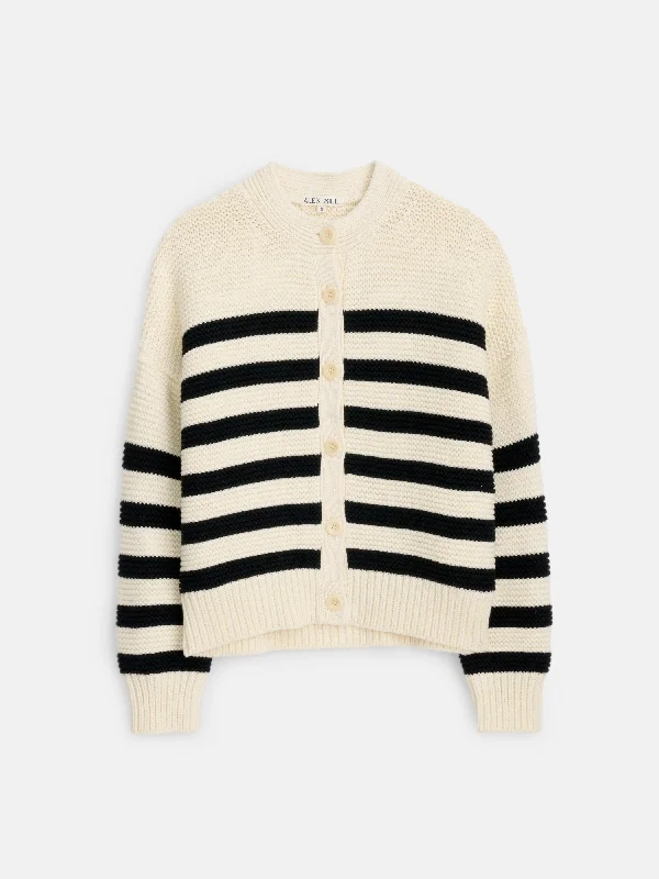 Nico Striped Cardigan In Cotton British Gentlewoman Style