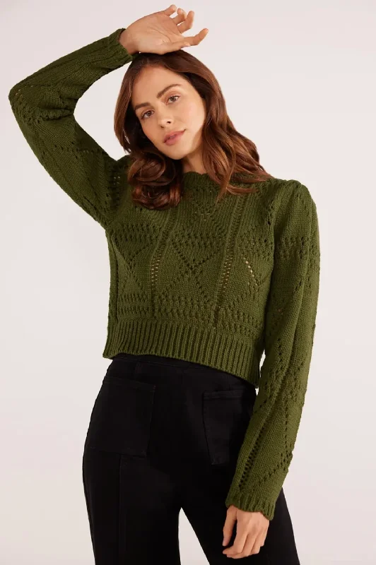 Sally Pointelle Knit Jumper Confident Women's High - fashion