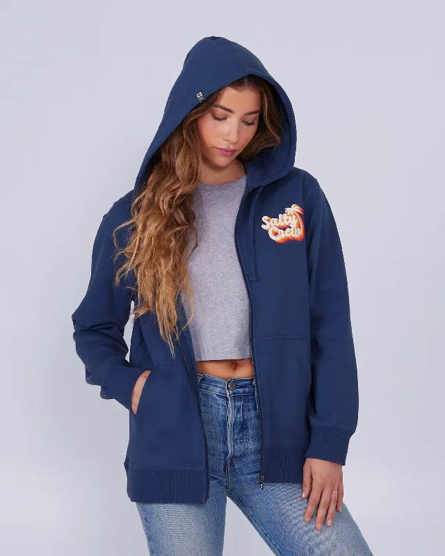 Salty Seventies Zip Hoody - Denim Sustainable Organic