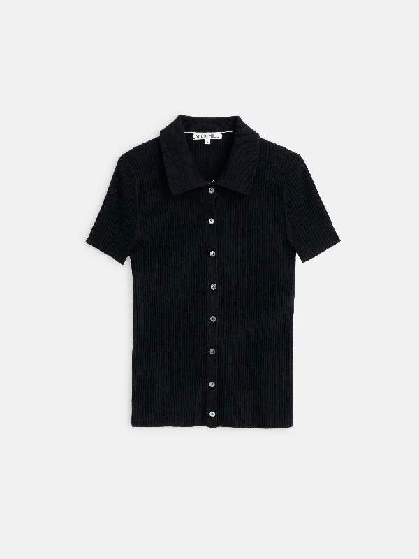 Suzanne Ribbed Polo Laid - back Women's Vibe