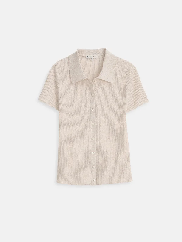 Suzanne Ribbed Polo Sophisticated Women's Tailored