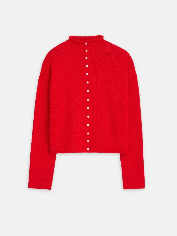 Taylor Rollneck Cardigan in Cotton Cashmere Earthy Women's Hemp - based