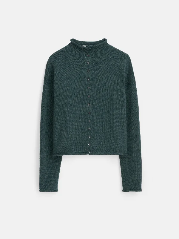 Taylor Rollneck Cardigan in Cotton Cashmere Hip Women's Retro