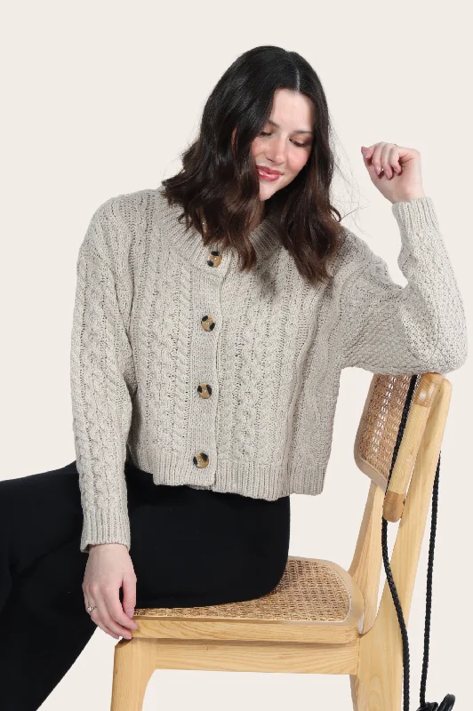 Ulrica Crewneck Cardigan Monochromatic All - in - one