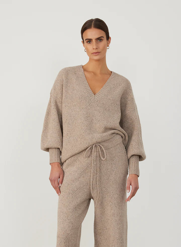 JOSLIN~ Anna wool quilt knit Trendy Women's Oversized