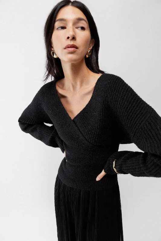 V-NECK WRAP SWEATER Sharp Women's Italian