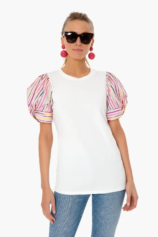 Bermuda Pink Sorbet Printed Sleeve Top garde