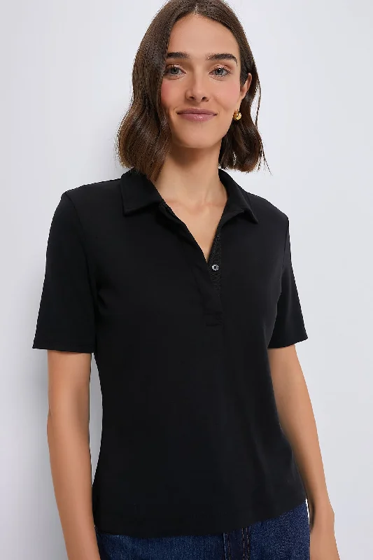 Black Adler Interlock Polo Classic Women's Tweed