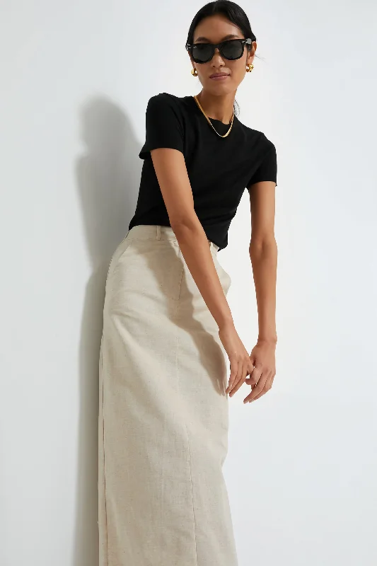 Black Cashmere Silk Blend Katie Tee Refined Women's Classic 