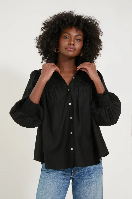 Black Jaia Smocked Blouse Contemporary 