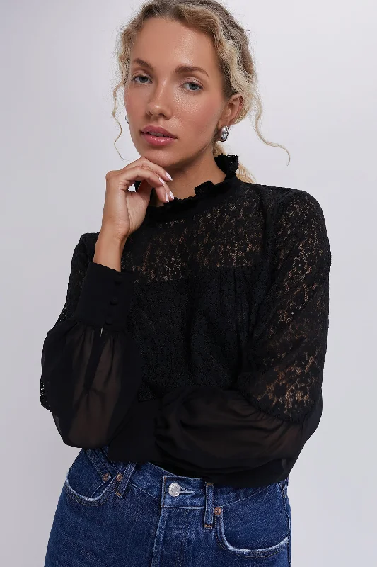 Black Lace Rosalee Blouse Youthful Women's Pop