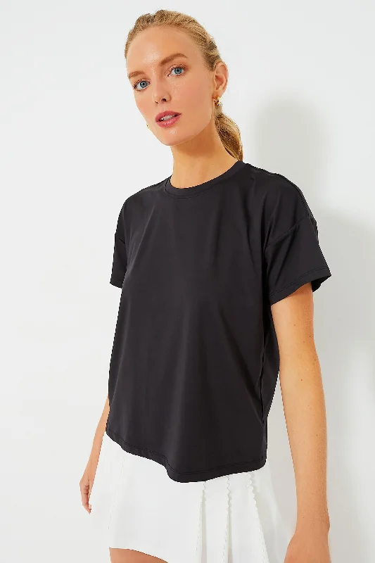 Black Short Sleeve Ryan Boyfriend Tee Sophisticated Women's Tailored