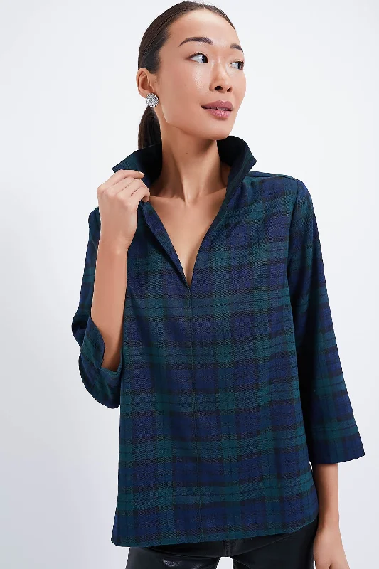 Blackwatch Sullivan Stand Collar Blouse Bold Women's Statement