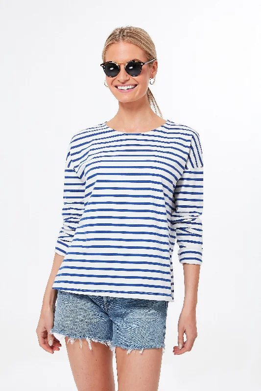 Blue and White Stripe Hayden Tee Modern Women's 