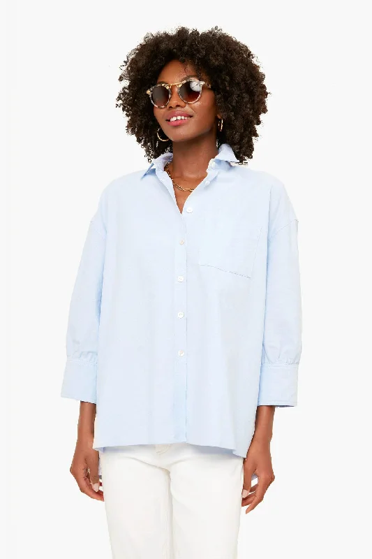 Blue Oxford Adair Boyfriend Shirt European