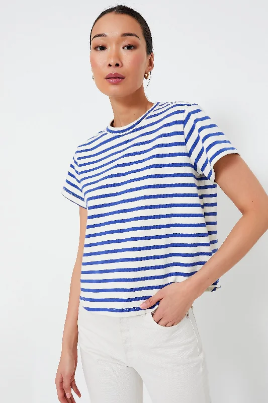 Blue Stripe Parker Classic Tee Cozy Women's Winter