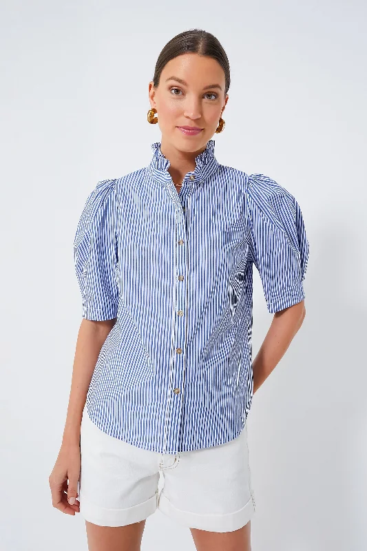Blue Striped Alicia Blouse Sharp Women's Italian