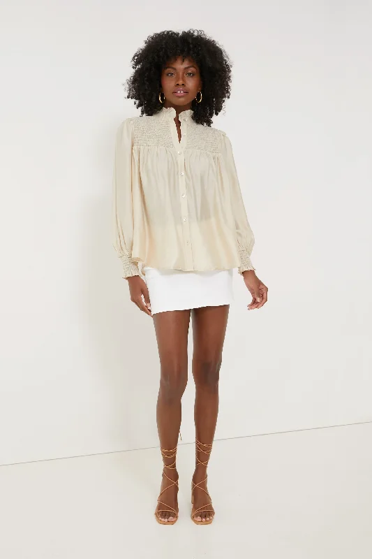 Champagne Jaia Smocked Blouse Refined Women's 