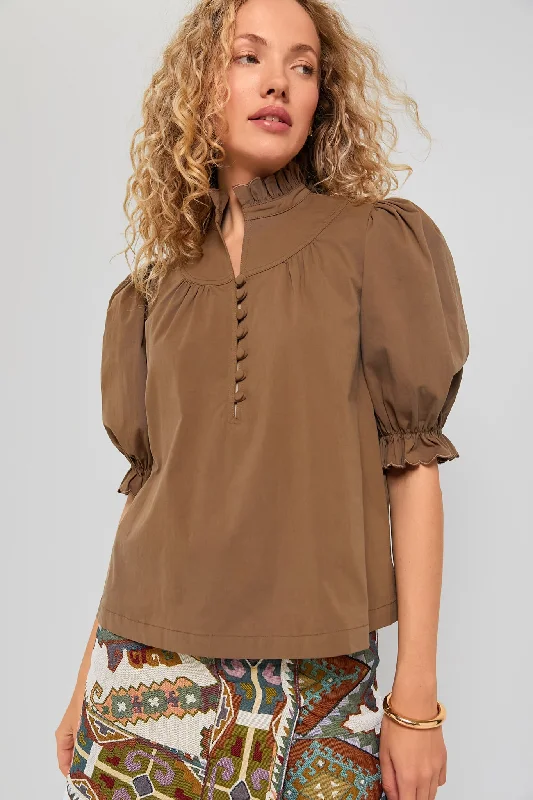 Chestnut Brown Selena Blouse Youthful Women's Anime - inspired