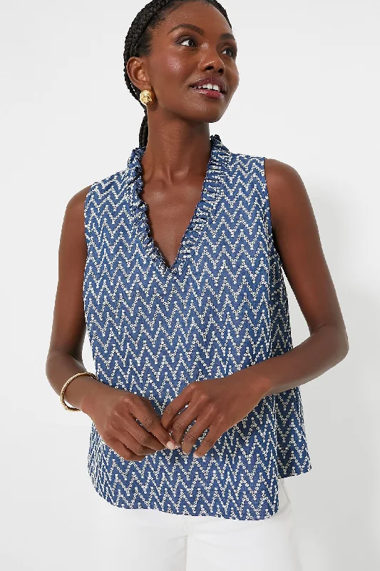 Denim Stripe Veronica Top Bold Women's Statement