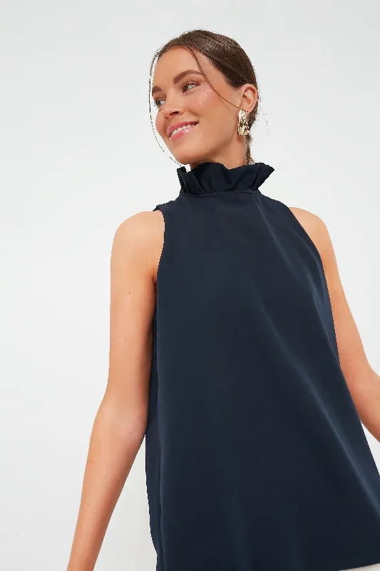 Navy Mason Top Elegant Women's Formal 