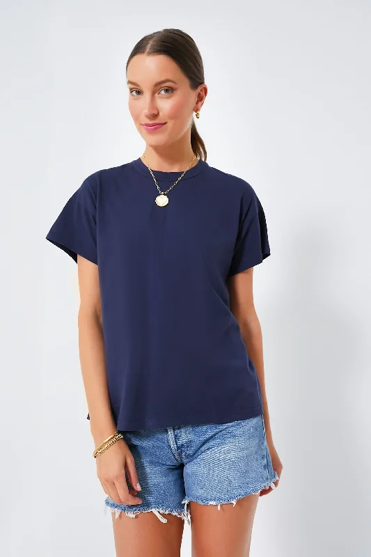 Navy Presley Boyfriend Tee Monochromatic Office Style
