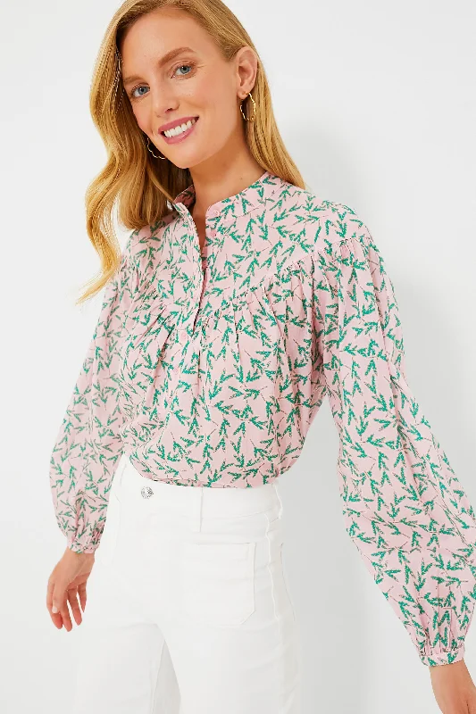 Pink and Green Print Logan Shirt Bohemian Women's Free