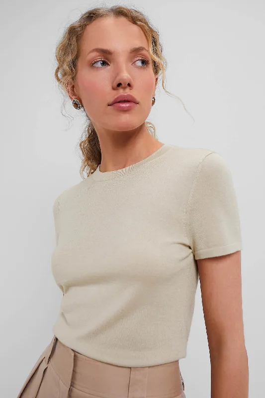 Sandstone Cashmere Silk Blend Katie Tee Trendy Women's 