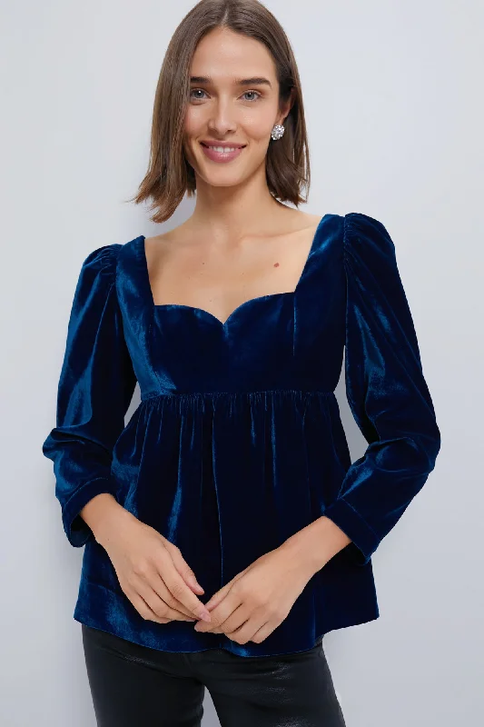 Sapphire Velvet Sweetheart Sue Blouse Dynamic Women's Moto